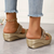 Fleekcomfy Glitter Double Strap Arch Support Wedge Sandals