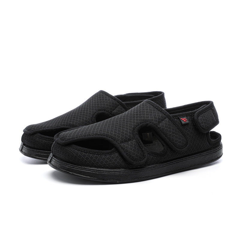 Wide Width Orthopedic Fully Open Diabetic Sandals Adjustable Velcro Shoes for Swollen Feet