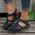 Airfleek Arch Support Wide Toe Box Closed Toe Sandals