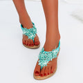 Nanccy New Fashion Bead Flower Round Toe Flip-flop Sandals