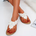 Nanccy New Fashion Bead Flower Round Toe Flip-flop Sandals