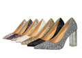 Fashion Transparent Crystal  High Heel Shining Sequins Shoes