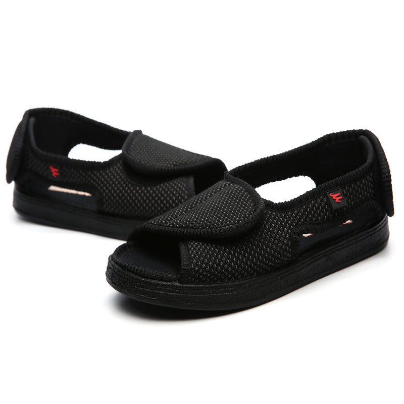 Wide Width Orthopedic Adjustable Velcro Diabetic Sandals Fully Open