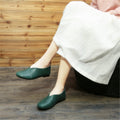 Nanccy Literary Handmade Retro Leather Soft Flat Shoes