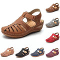 Nanccy - Soft PU Leather Closed Toe Vintage Anti-Slip Sandals