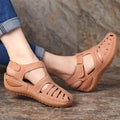 Nanccy - Soft PU Leather Closed Toe Vintage Anti-Slip Sandals