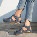 Nanccy - Soft PU Leather Closed Toe Vintage Anti-Slip Sandals