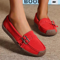 Nanccy Leather Flat-bottomed Casual Shoes
