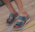 Nanccy Summer Flower Retro Wedge Comfortable Slippers