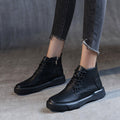 Women Arch Spupport Leather Ankle Boots Warm Femme Short Boots Waterproof  Shoes