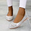 Nanccy  Casual Comfort Dressy Flats For Wedding Bling Diamonds Bridal Shoes