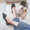 Nanccy Delicate Woman Bowknot Shoes Glitter Sequin Flats