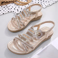 Nanccy Flat Bottom Large Size Fashion  Silver Gold Party Diamonds  Sandals