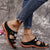 Nanccy - Flower Embroidered Vintage Casual Wedges Sandals