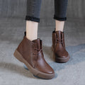 Nanccy Thick-soled British Style Retro Lace-up Ankle Boots