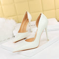Retro High Heel Shallow Mouth Pointed Side Hollow Shoes