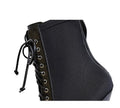 Fashion Slim High Heel Pointed Lace Up Short Boots