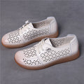 Nanccy Hollow Embroidered Round Toe Hand Sewn Shoes