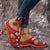Nanccy - Flower Embroidered Vintage Casual Wedges Sandals