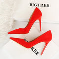 Stylish High Heel Suede Pointed Sexy Shoes