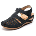 Nanccy - Soft PU Leather Closed Toe Vintage Anti-Slip Sandals