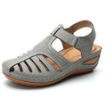 Nanccy - Soft PU Leather Closed Toe Vintage Anti-Slip Sandals