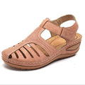 Nanccy - Soft PU Leather Closed Toe Vintage Anti-Slip Sandals