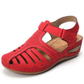Nanccy - Soft PU Leather Closed Toe Vintage Anti-Slip Sandals