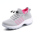 Women's Walking Shoes Sock Sneakers Slip on Mesh Air Cushion Comfortable Wedge Easy Shoes Platform Loafers