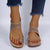 Nanccy - Large size women's retro Bohemian style hollow wedge flip-toe sandals